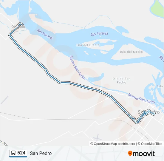 524 Bus Line Map