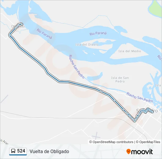 524 Bus Line Map