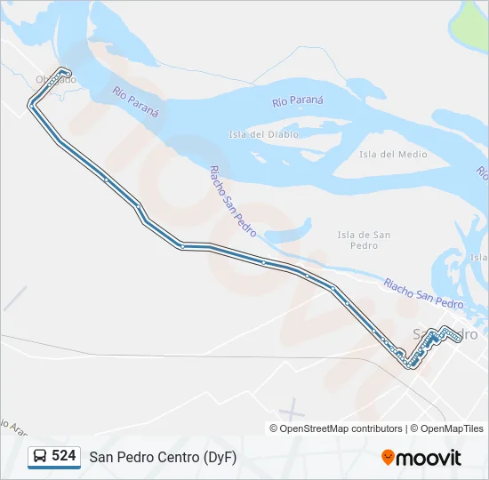 524 Bus Line Map
