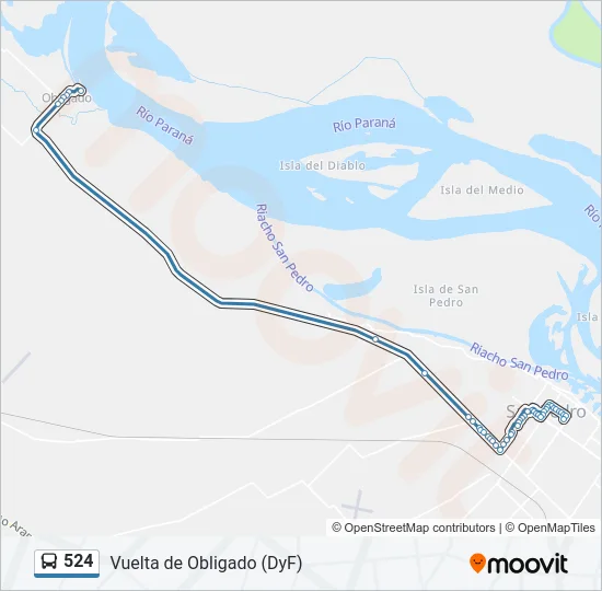 524 Bus Line Map