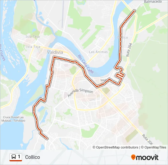1 Bus Line Map
