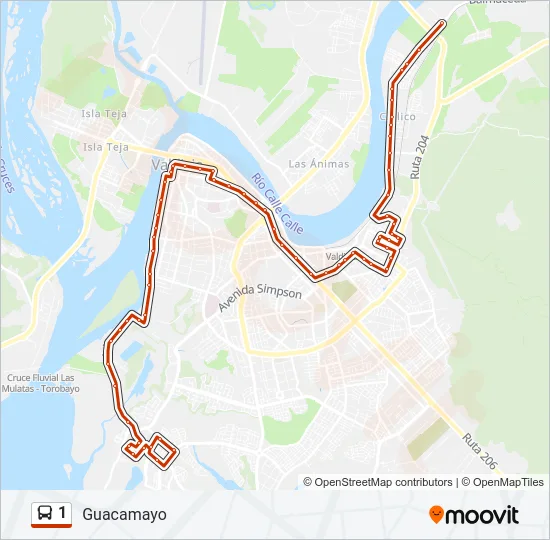 1 Bus Line Map
