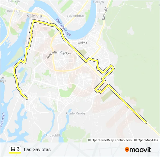 3 Bus Line Map