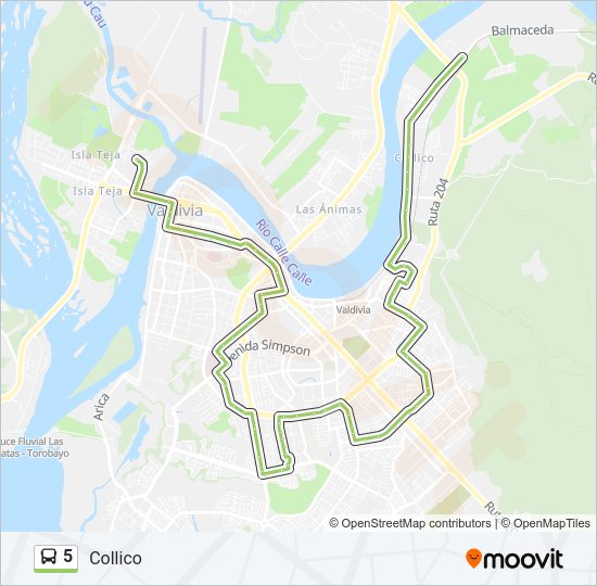 Mapa de 5 de autobús