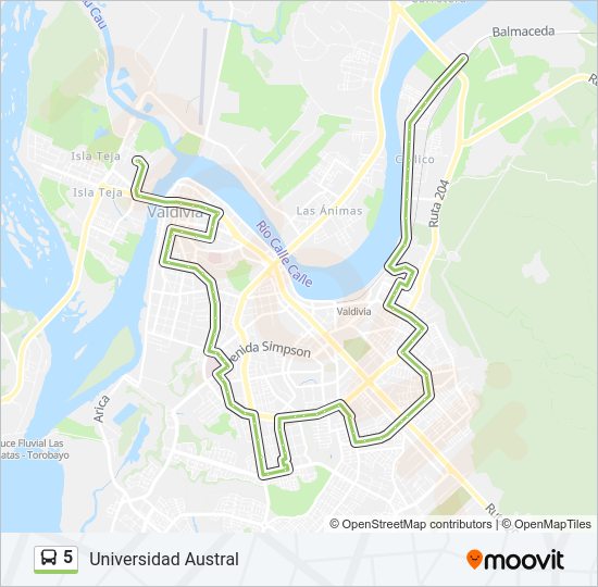 Mapa de 5 de autobús