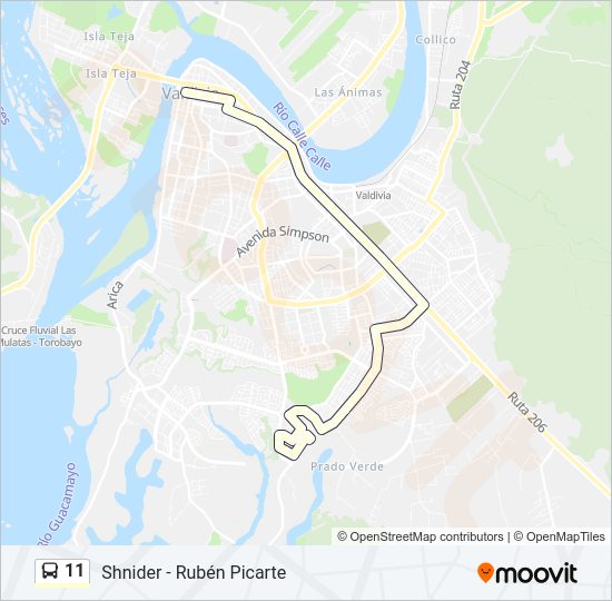 11 Bus Line Map