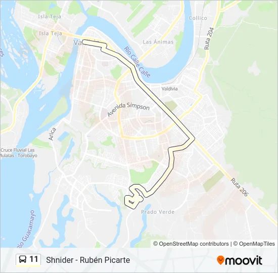 11 Bus Line Map