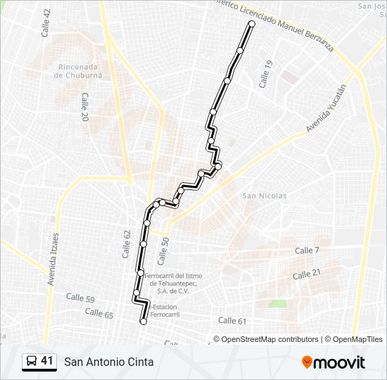 41 Bus Line Map