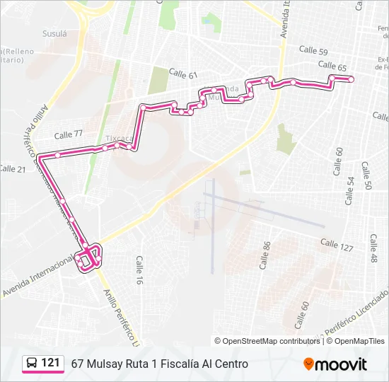 121 Bus Line Map