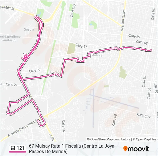 121 Bus Line Map