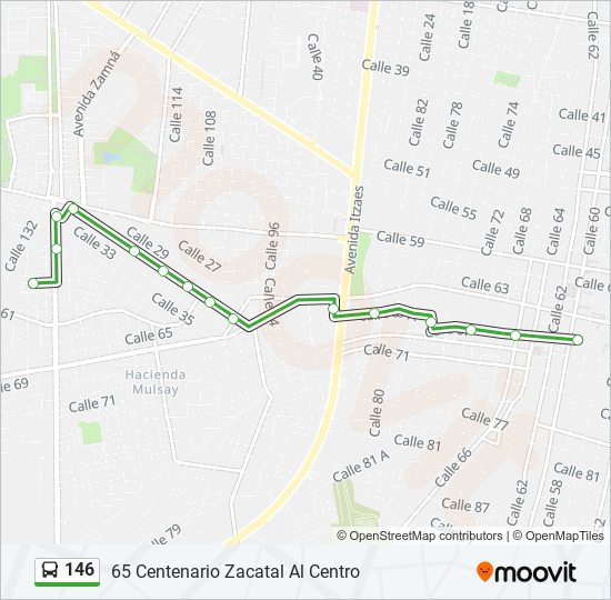 Mapa de 146 de autobús