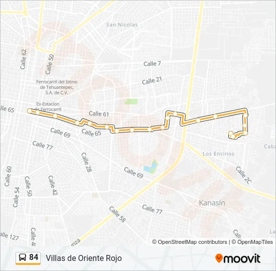 84 Bus Line Map