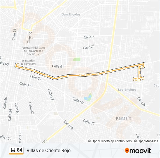 Mapa de 84 de autobús