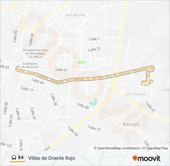 84 Bus Line Map