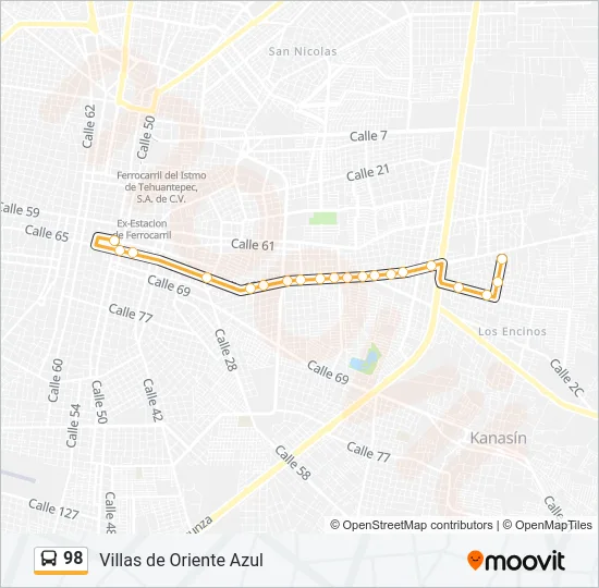 98 Bus Line Map