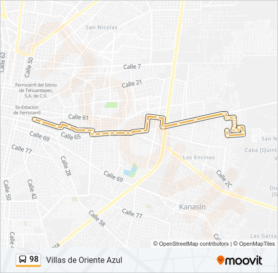 98 Bus Line Map