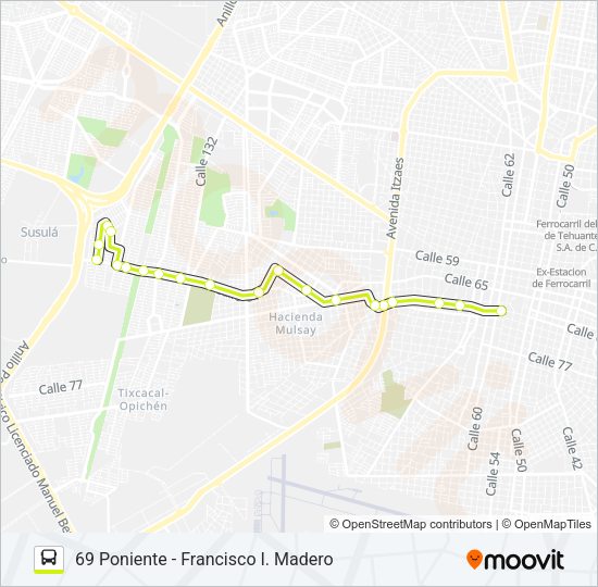 RUTA 101 Bus Line Map