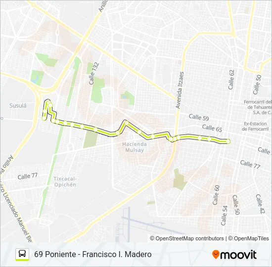 RUTA 101 Bus Line Map