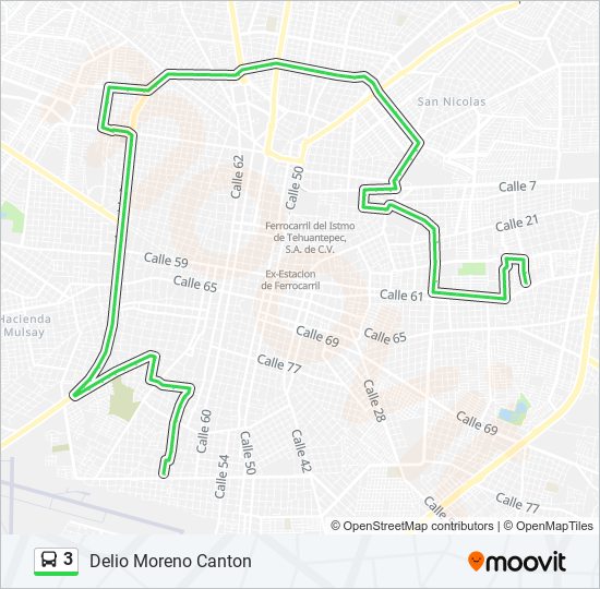 Mapa de 3 de autobús