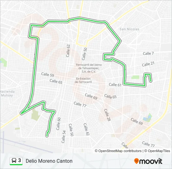 3 Bus Line Map