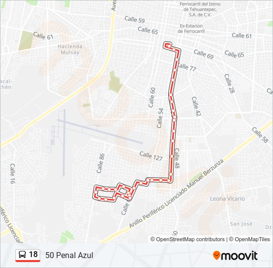 Mapa de 18 de autobús