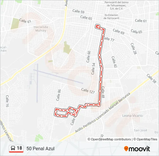 18 Bus Line Map