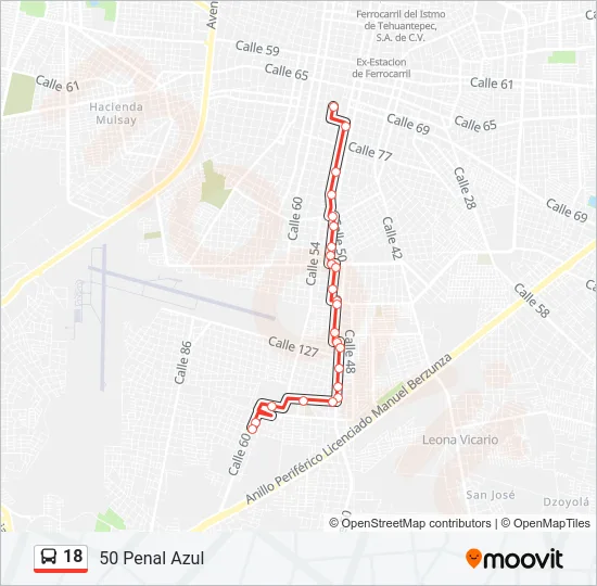 18 Bus Line Map