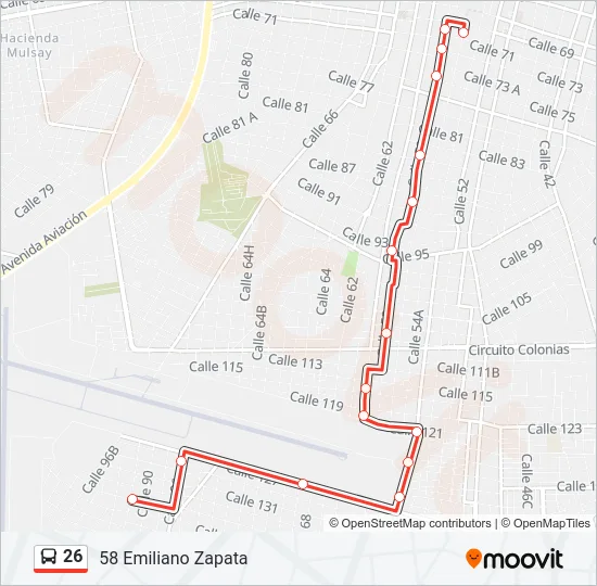26 Bus Line Map