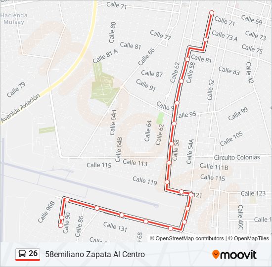 26 bus Line Map