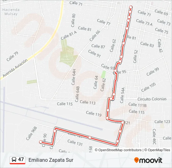 47 Bus Line Map