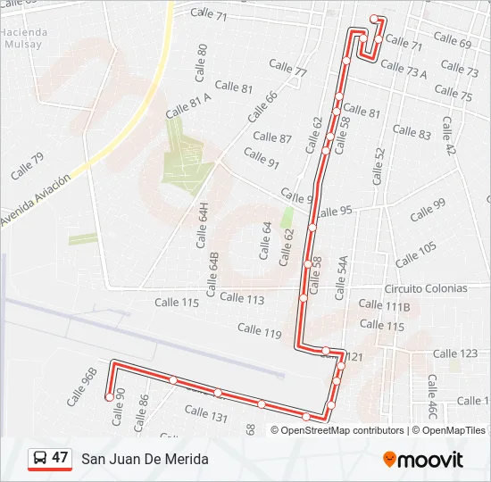 47 Bus Line Map