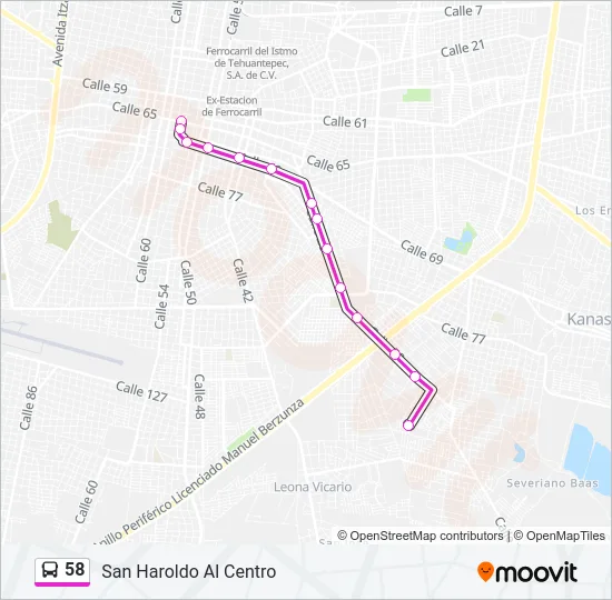 58 Bus Line Map