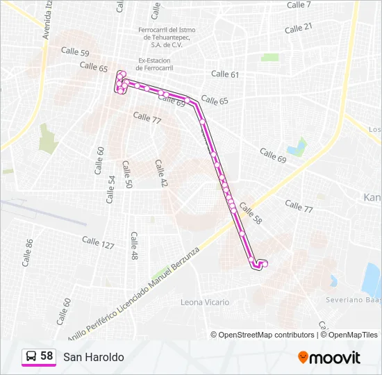 58 Bus Line Map