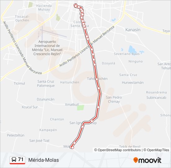 71 Bus Line Map