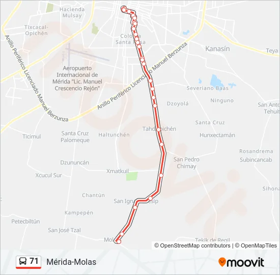 71 Bus Line Map
