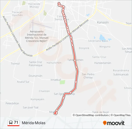 71 Bus Line Map