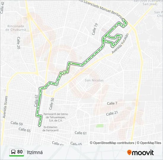 80 Bus Line Map
