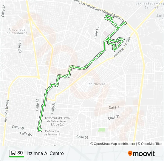 80 Bus Line Map