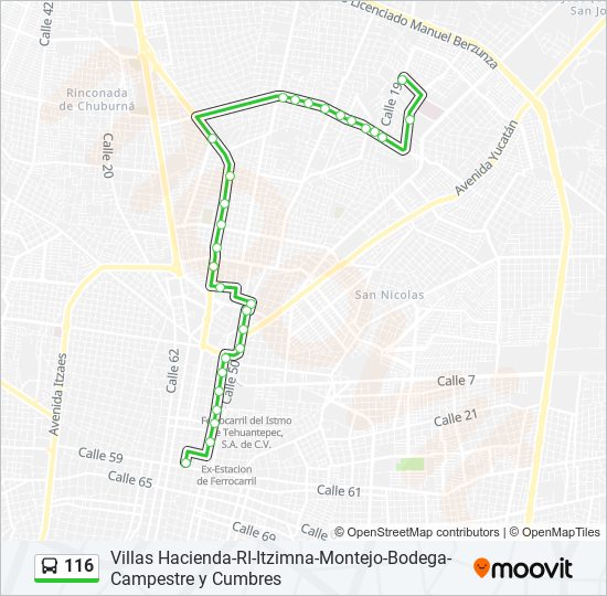 116 bus Line Map