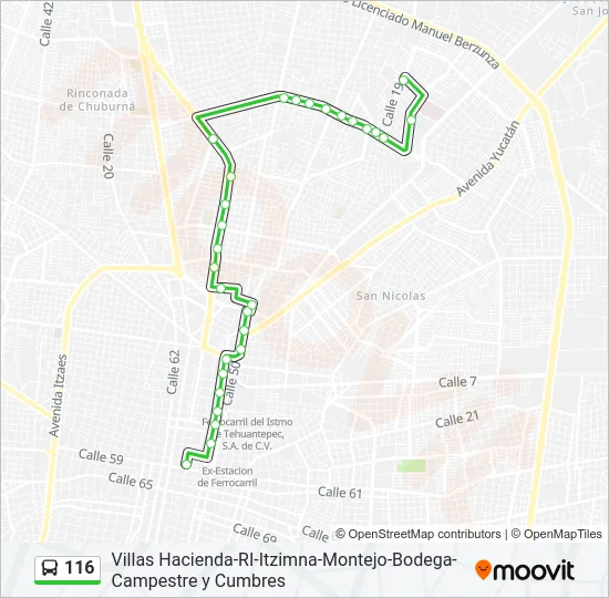 116 Bus Line Map