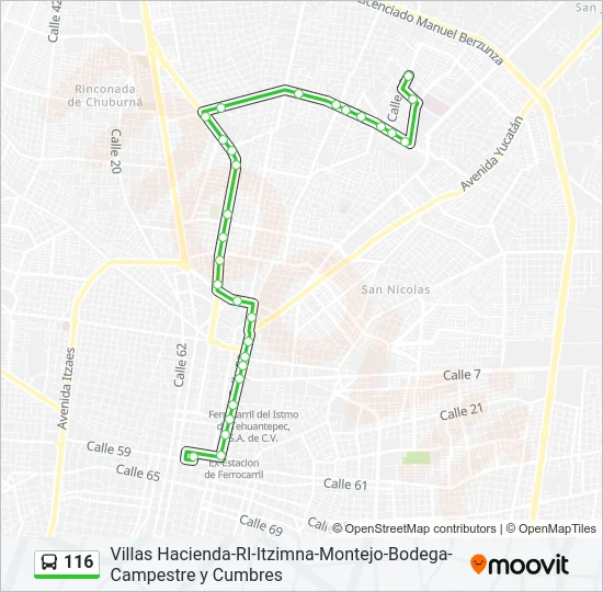 116 Bus Line Map