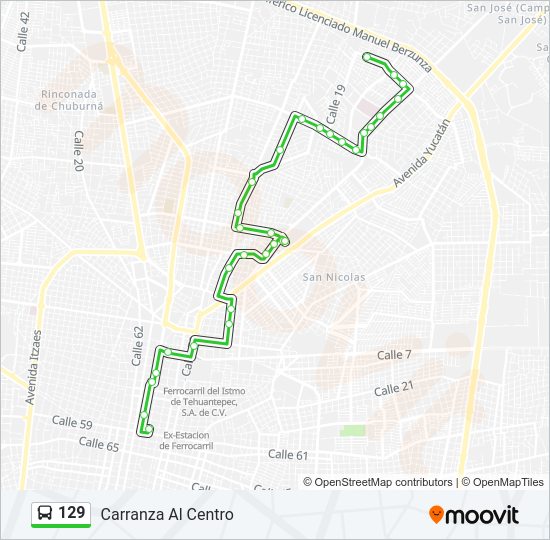 129 Bus Line Map