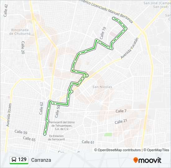 129 Bus Line Map