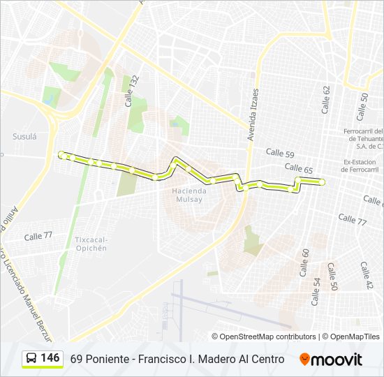 Mapa de 146 de autobús