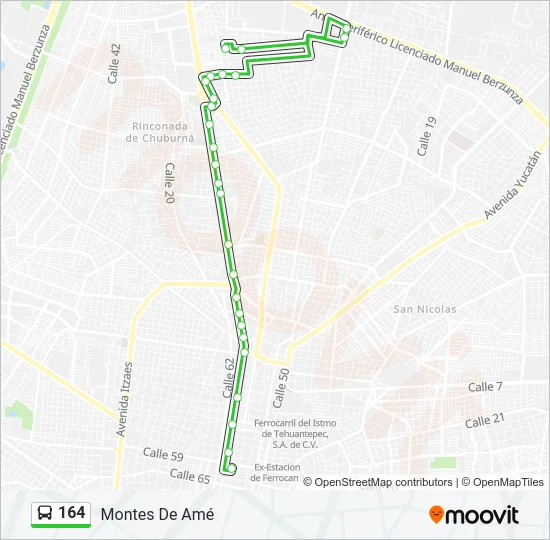 164 Bus Line Map