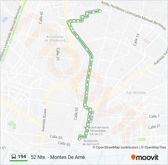 194 Bus Line Map
