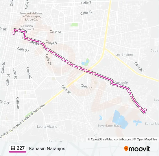227 Bus Line Map