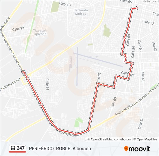 Mapa de 247 de autobús