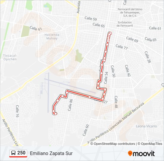 250 Bus Line Map