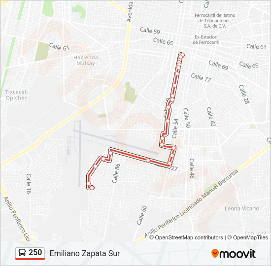 250 Bus Line Map